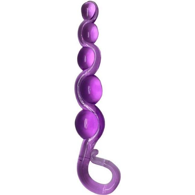 Фиолетовая анальная цепочка из геля - 22 см. Фотография 3.
