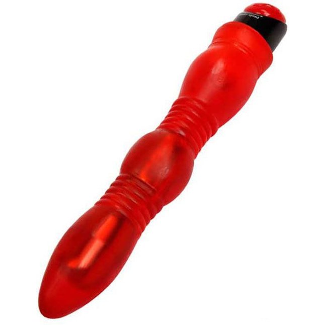 Красный гелевый супервибратор Samantha - 28,5 см. Фотография 3.