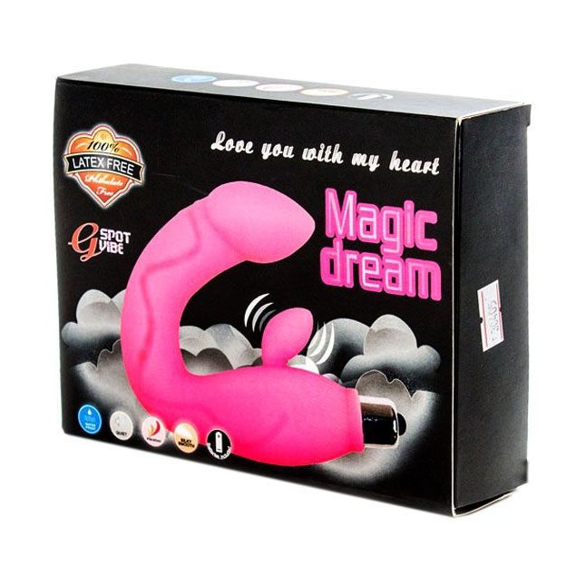 Розовый вибратор Magic Dream для массажа точки G и клитора. Фотография 3.