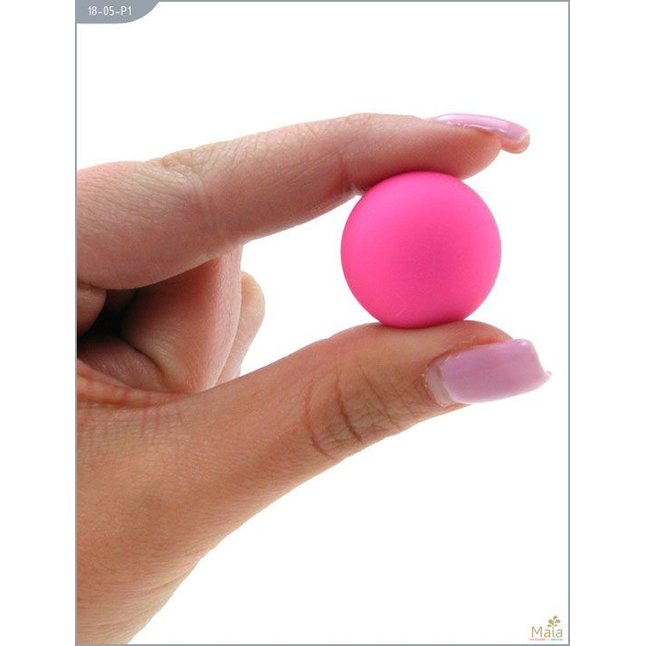 Металлические вагинальные шарики с розовым силиконовым покрытием. Фотография 2.