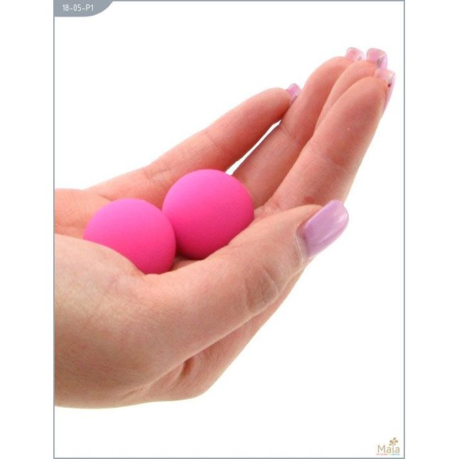 Металлические вагинальные шарики с розовым силиконовым покрытием. Фотография 4.