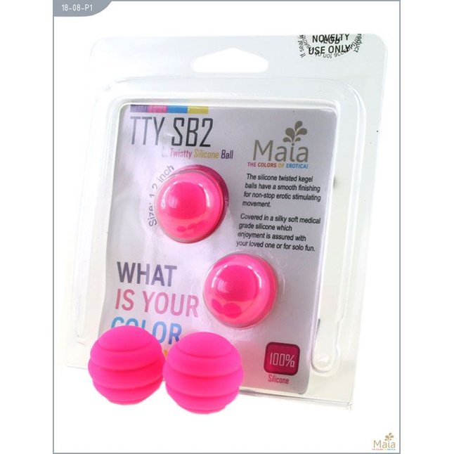 Металлические шарики Twistty с розовым силиконовым покрытием. Фотография 2.