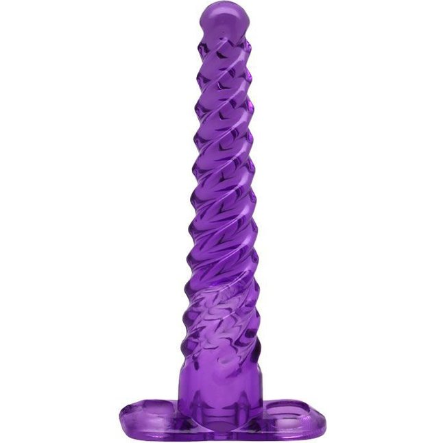 Фиолетовый анальный конус со спиралевидным рельефом - 16 см