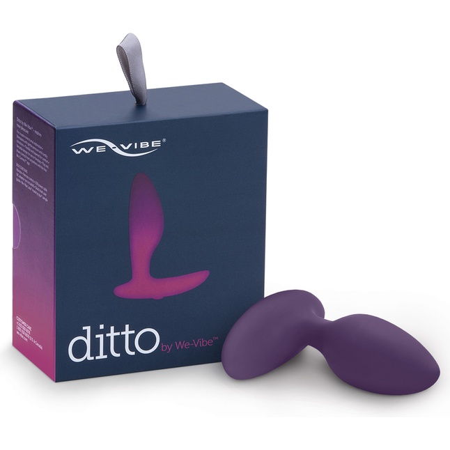 Фиолетовая анальная пробка для ношения Ditto с вибрацией и пультом ДУ - 8,8 см. Фотография 2.