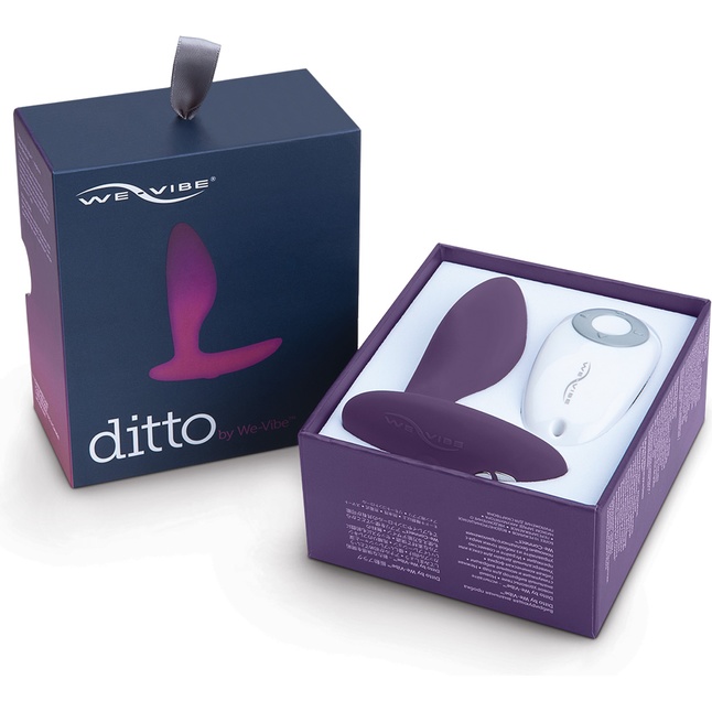Фиолетовая анальная пробка для ношения Ditto с вибрацией и пультом ДУ - 8,8 см. Фотография 4.