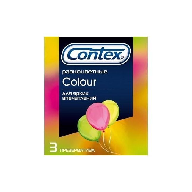 Разноцветные презервативы CONTEX Colour - 3 шт