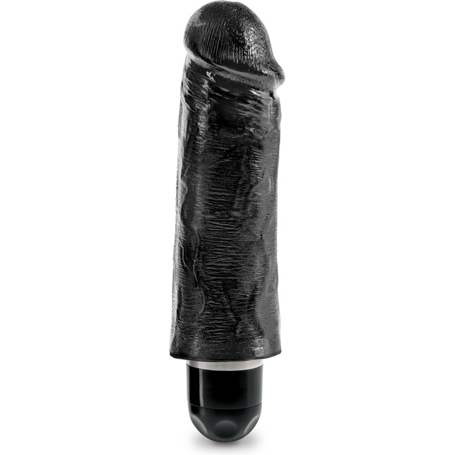 Чёрный вибратор-реалистик 5 Vibrating Stiffy - 16,5 см - King Cock