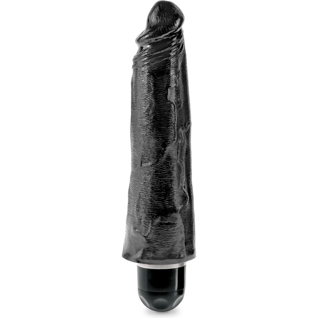Чёрный вибратор-реалистик 8 Vibrating Stiffy - 24,8 см - King Cock