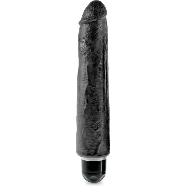 Чёрный вибратор-реалистик 10 Vibrating Stiffy - 30,5 см - King Cock