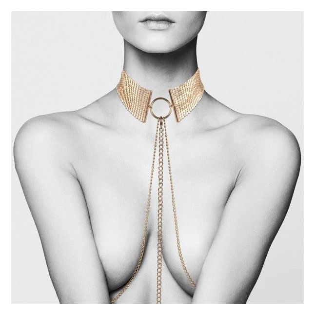 Золотистый ошейник с цепочками Desir Metallique Collar. Фотография 2.