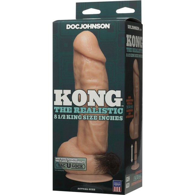 Фаллоимитатор Kong Realistic Cock with Removable Vac-U-Lock Suction Cup - 23,6 см - The Realistic Cock. Фотография 3.