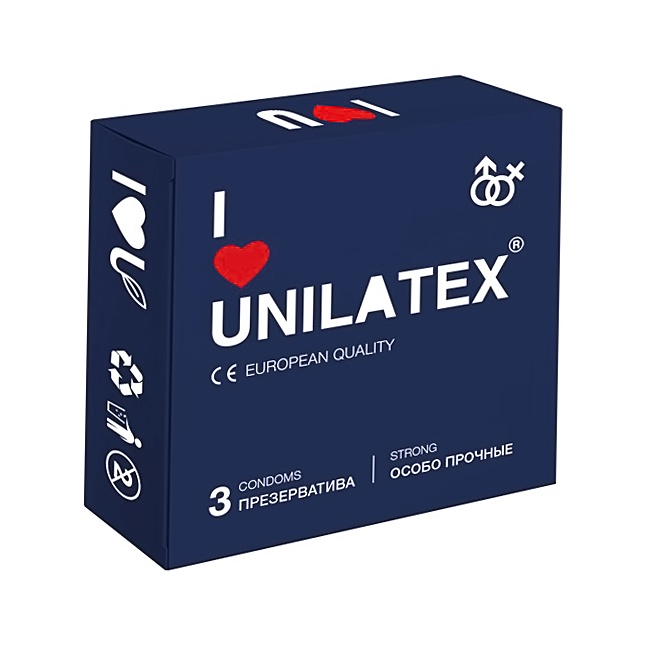 Ультрапрочные презервативы Unilatex Extra Strong - 1 блок (12 упаковок по 3 презерватива в каждой)