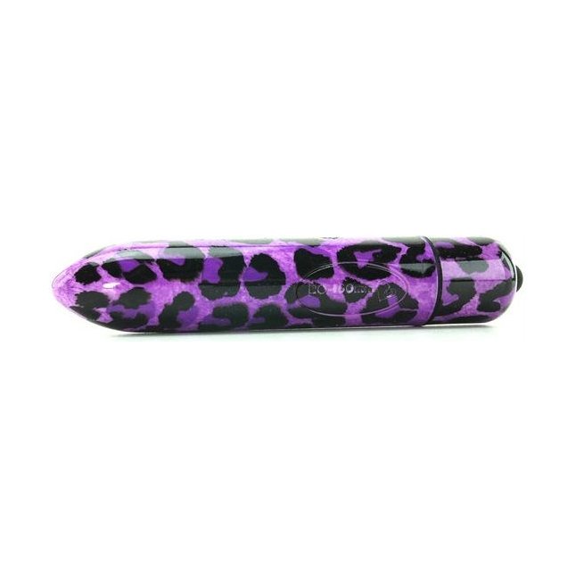 Фиолетовый вибратор с леопардовым принтом - 16 см. Фотография 2.