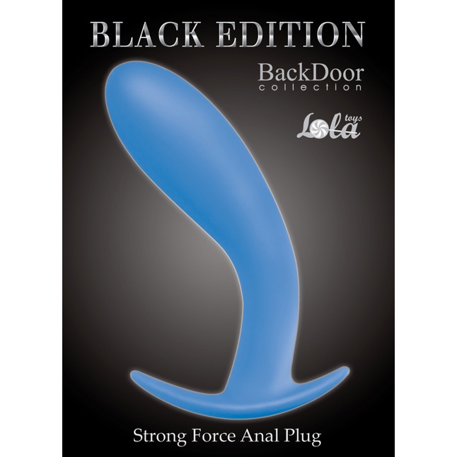 Голубая анальная пробка Strong Force Anal Plug - 14 см - Back Door Collection. Фотография 3.