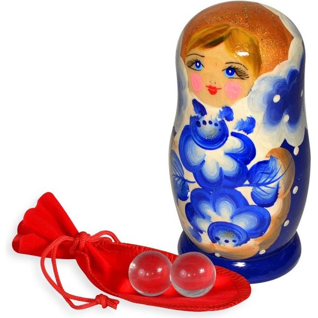 Маленькие стеклянные вагинальные шарики в футляре-матрёшке - Sitabella accessories