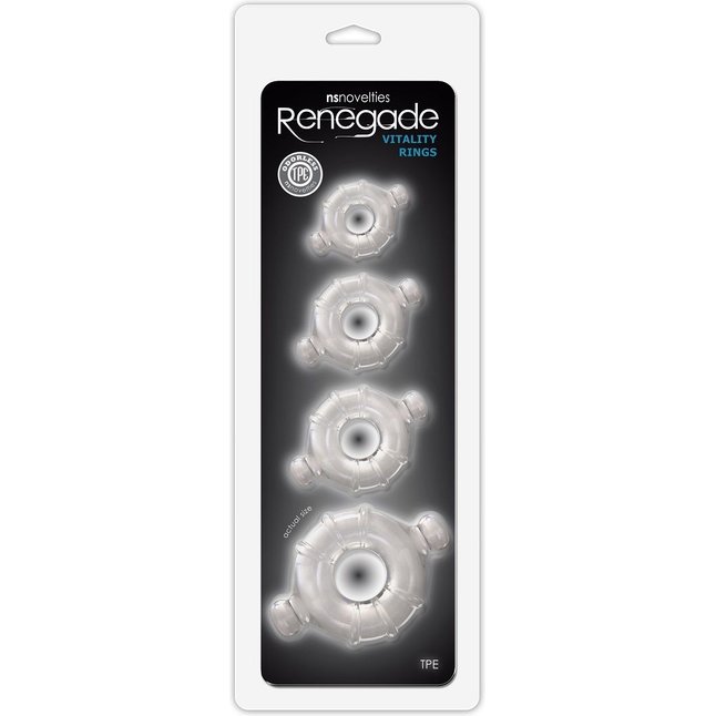 Набор из 4 прозрачных колец разного диаметра Renegade Vitality Rings - Renegade. Фотография 2.
