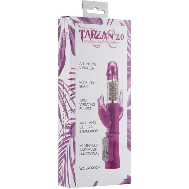 Розовый вибратор Tarzan 2.0 с отростками для дополнительной стимуляции - 23,9 см. Фотография 3.