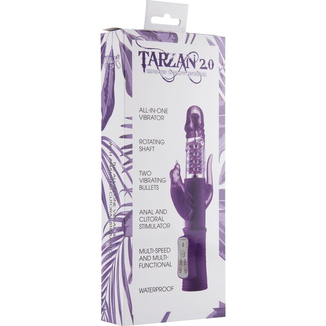 Фиолетовый вибратор Tarzan 2.0 с отростками для дополнительной стимуляции - 23,9 см. Фотография 3.