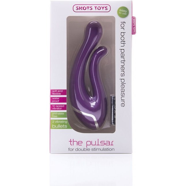 Фиолетовый вибратор The Pulsar - 16,2 см - Shots Toys. Фотография 3.