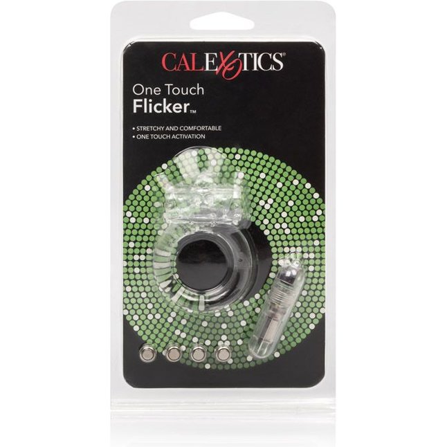 Прозрачное эрекционное кольцо с вибрацией One Touch Flicker - Rings!. Фотография 4.