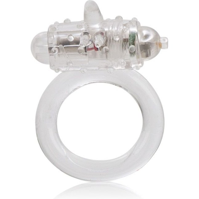 Прозрачное эрекционное кольцо с вибрацией One Touch Flicker - Rings!