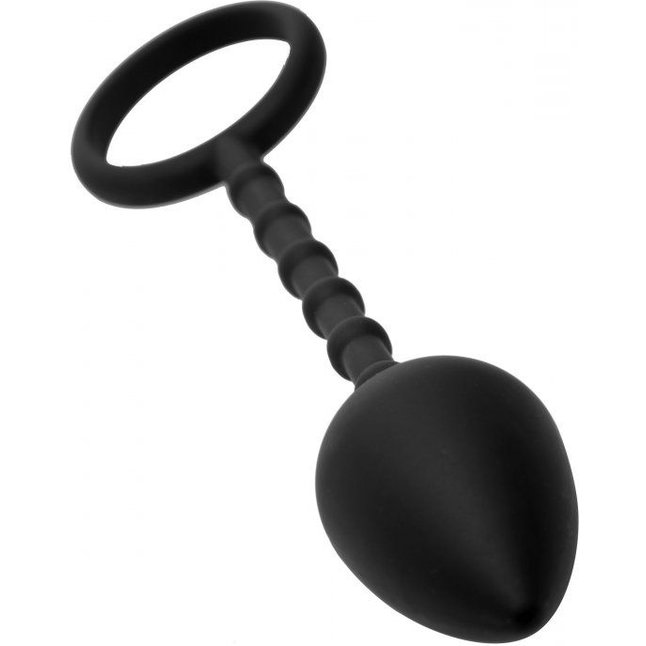 Эрекционное кольцо с каплевидной анальной пробкой Imbed Silicone Anal Plug and Cock Ring - Master Series. Фотография 2.