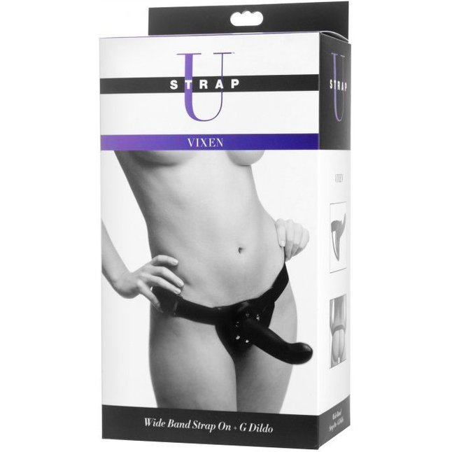 Чёрный полый страпон Vixen G-Spot Hollow Strap On Harness - 17,8 см - Strap U. Фотография 3.