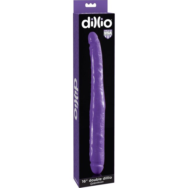 Фиолетовый двусторонний фаллоимитатор 16 Double Dillio - 40,6 см - Dillio. Фотография 3.