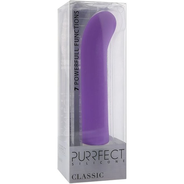 Фиолетовый вибратор PURRFECT SILICONE CLASSIC G-SPOT PURPLE - 17,5 см - Purrfect Silicone. Фотография 2.