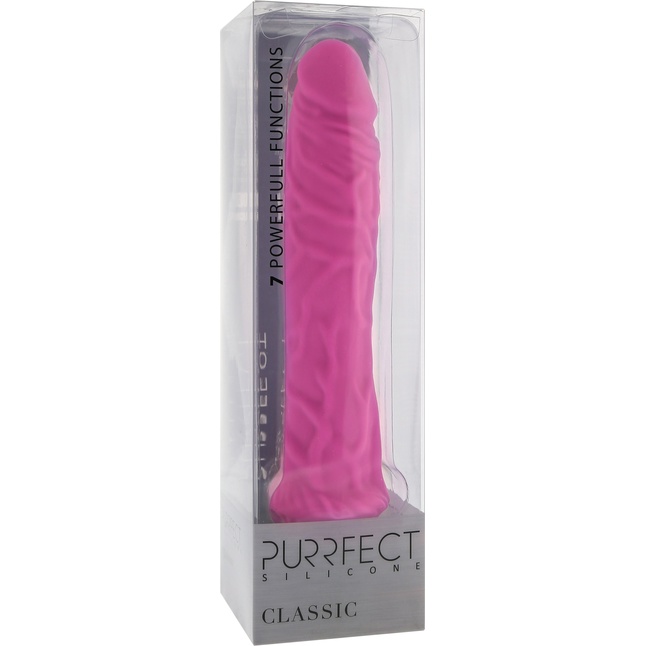 Розовый вибратор-реалистик PURRFECT SILICONE CLASSIC 8.5INCH PINK - 21,5 см - Purrfect Silicone. Фотография 2.