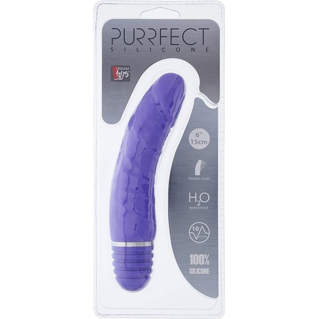 Фиолетовый вибратор PURRFECT SILICONE VIBRATOR 6INCH PURPLE - Purrfect Silicone. Фотография 2.