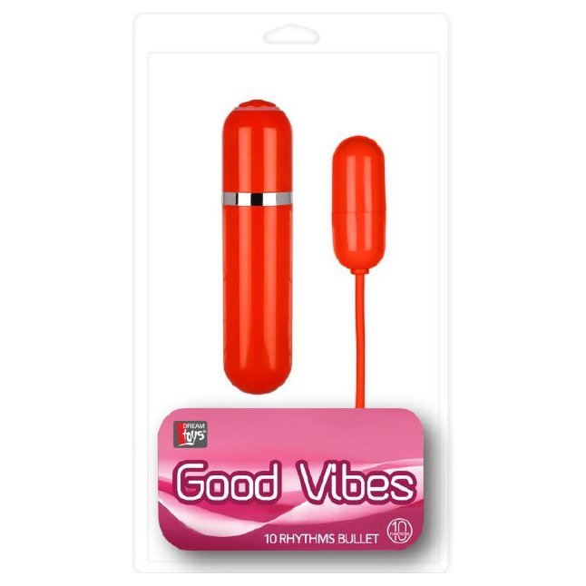 Красная вибропулька с пультом GOOD VIBES 10 RHYTHM BULLET - Good Vibes. Фотография 2.