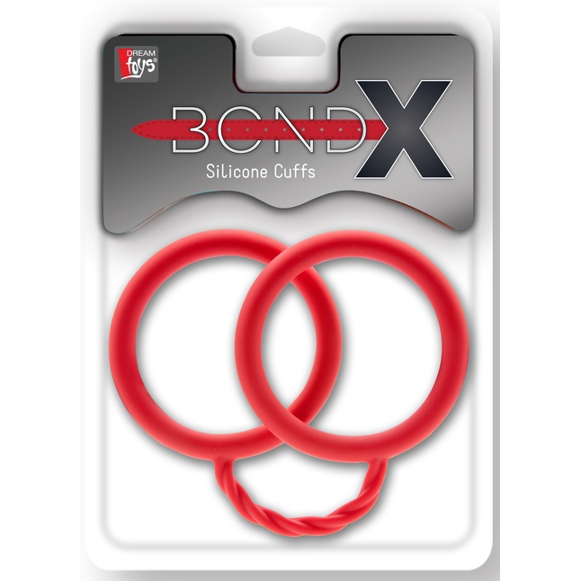 Красные силиконовые наручники BONDX SILICONE CUFFS - BondX. Фотография 2.