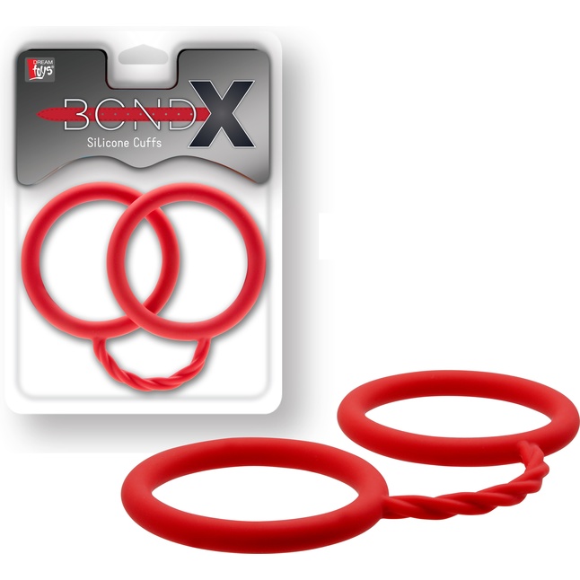 Красные силиконовые наручники BONDX SILICONE CUFFS - BondX