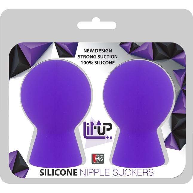 Фиолетовые присоски для груди LIT-UP NIPPLE SUCKERS SMALL PURPLE - Lit-Up. Фотография 2.