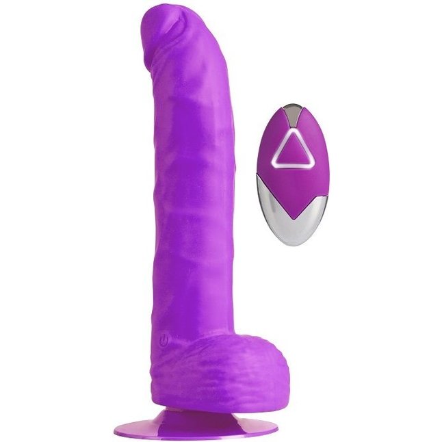 Фиолетовый вибратор на присоске PURRFECT SILICONE DELUXE REMOTE VIBE 8IN - 20 см - Purrfect Silicone