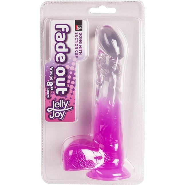 Фиолетовый фаллоимитатор с прозрачным стволом и присоской - 20 см - Jelly Joy. Фотография 2.