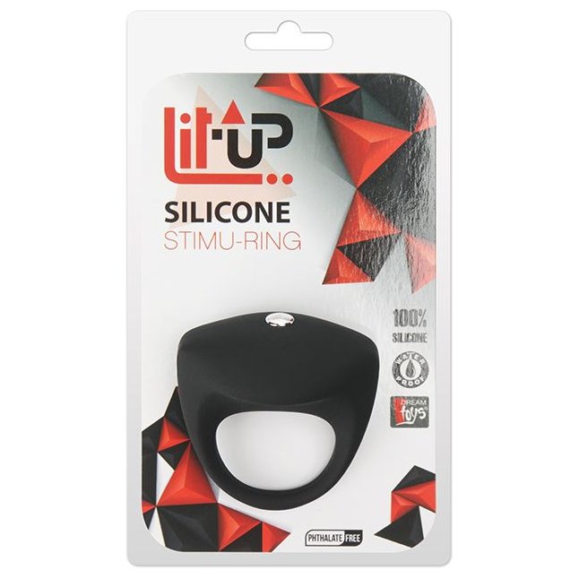 Чёрное эрекционное кольцо LIT-UP SILICONE STIMU RING 8 - Lit-Up. Фотография 2.