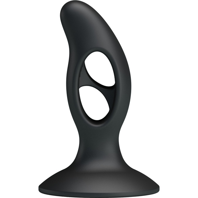 Чёрный массажёр простаты Silicone Butt Plug - 9,3 см