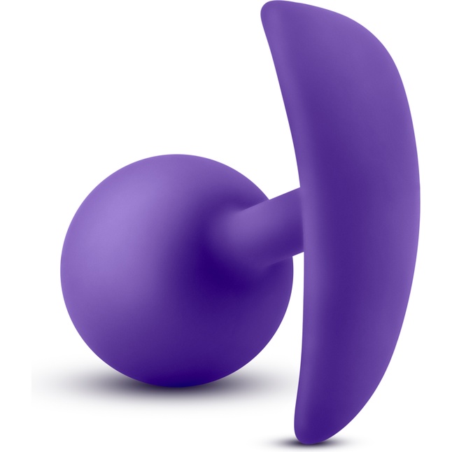 Фиолетовая пробка-шар для ношения Luxe Wearable Vibra Plug - 8,9 см - Luxe. Фотография 4.