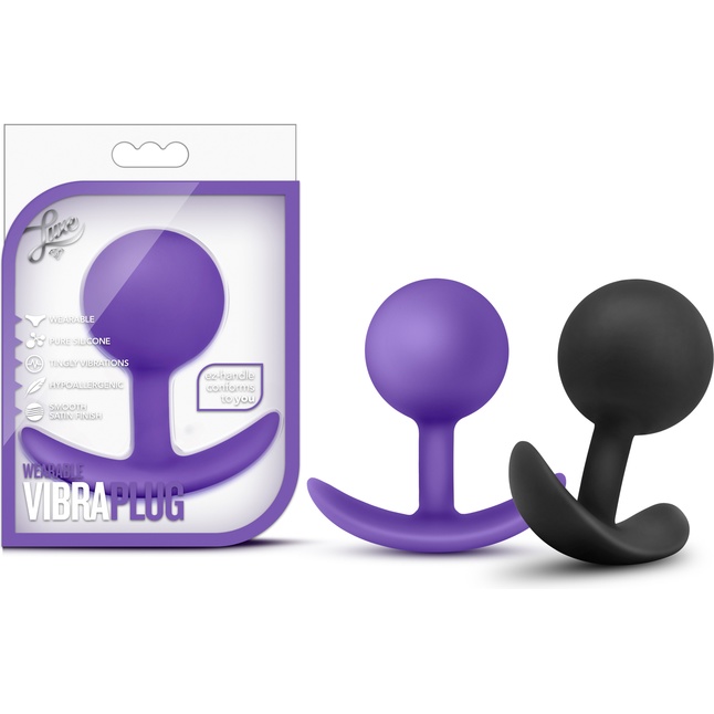 Фиолетовая пробка-шар для ношения Luxe Wearable Vibra Plug - 8,9 см - Luxe. Фотография 8.
