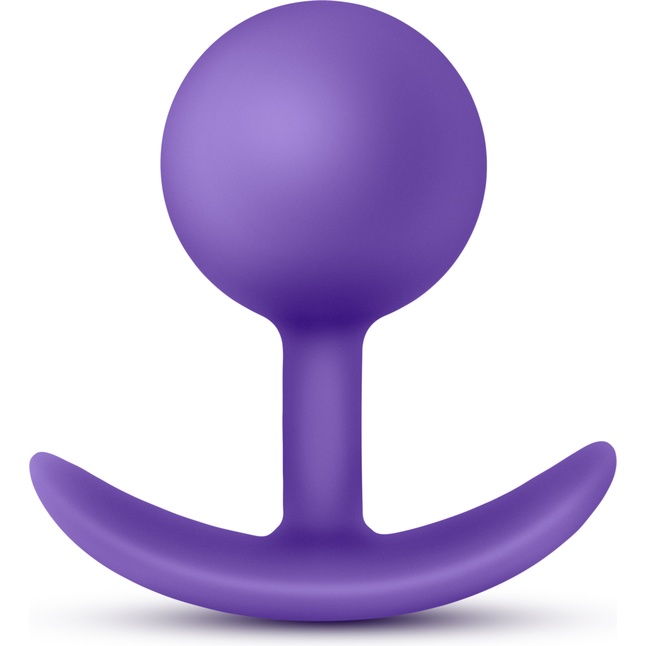 Фиолетовая пробка-шар для ношения Luxe Wearable Vibra Plug - 8,9 см - Luxe
