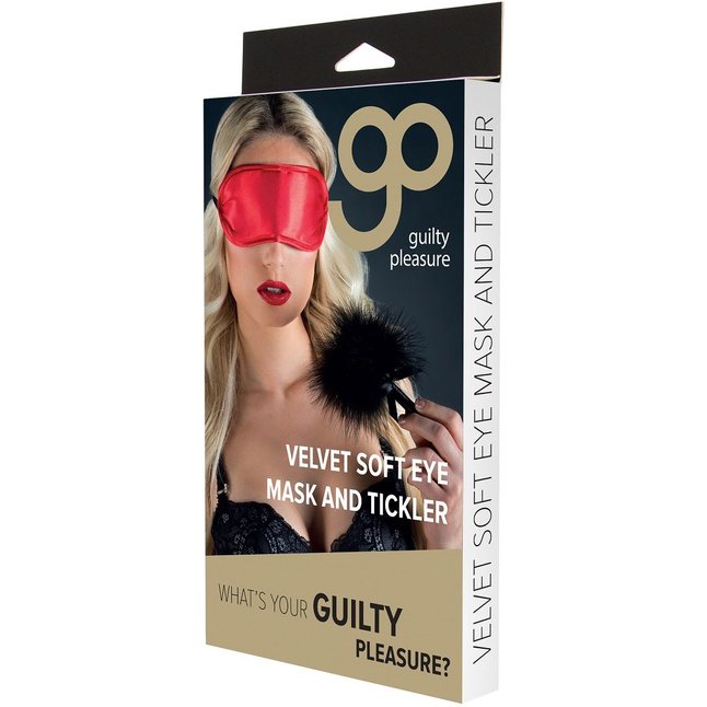 Набор для игр Velvet Soft Eye Mask and Tickler: маска на глаза и пуховая кисточка - Guilty Pleasure. Фотография 3.