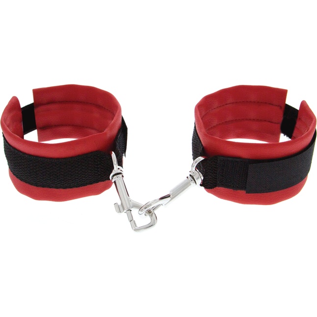 Красно-чёрные полиуретановые наручники Luxurious Handcuffs - Guilty Pleasure
