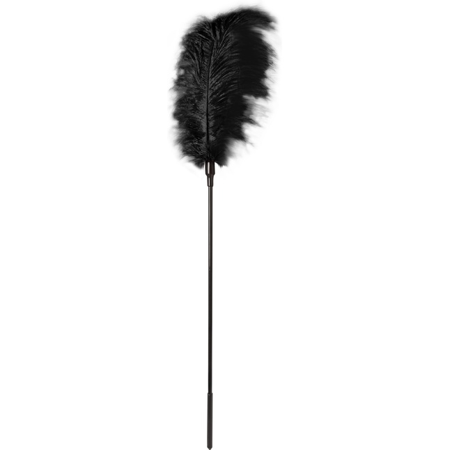 Стек с большим чёрным пером Large Feather Tickler - 65 см - Guilty Pleasure