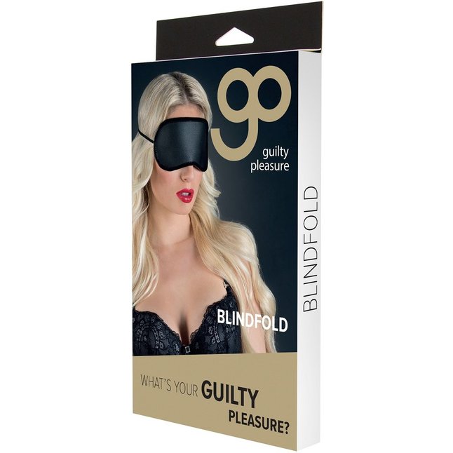 Чёрная полиуретановая маска Blindfold - Guilty Pleasure. Фотография 3.