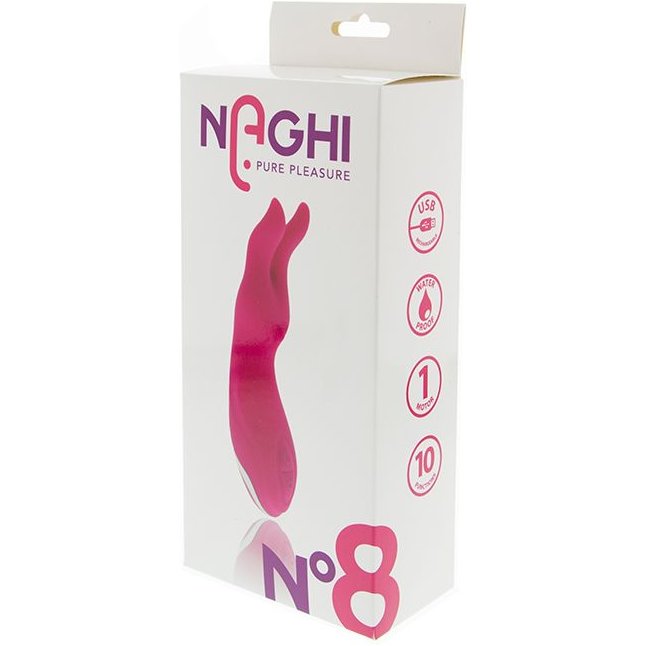 Розовый клиторальный вибратор с ушками NAGHI NO.8 - 16 см - Naghi by Tonga. Фотография 2.