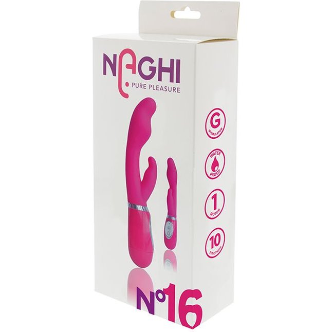 Розовый G-вибратор со стимулятором клитора NAGHI NO.16 - 20 см - Naghi by Tonga. Фотография 2.