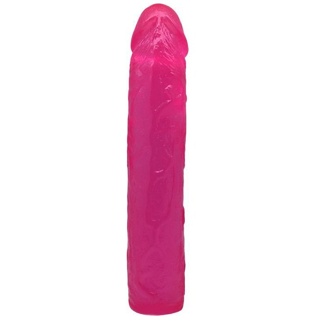 Ярко-розовый гелевый фаллоимитатор - 24 см. Фотография 3.