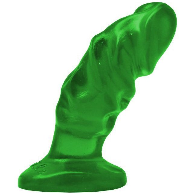 Зелёная анальная пробка-фаллос - 13 см